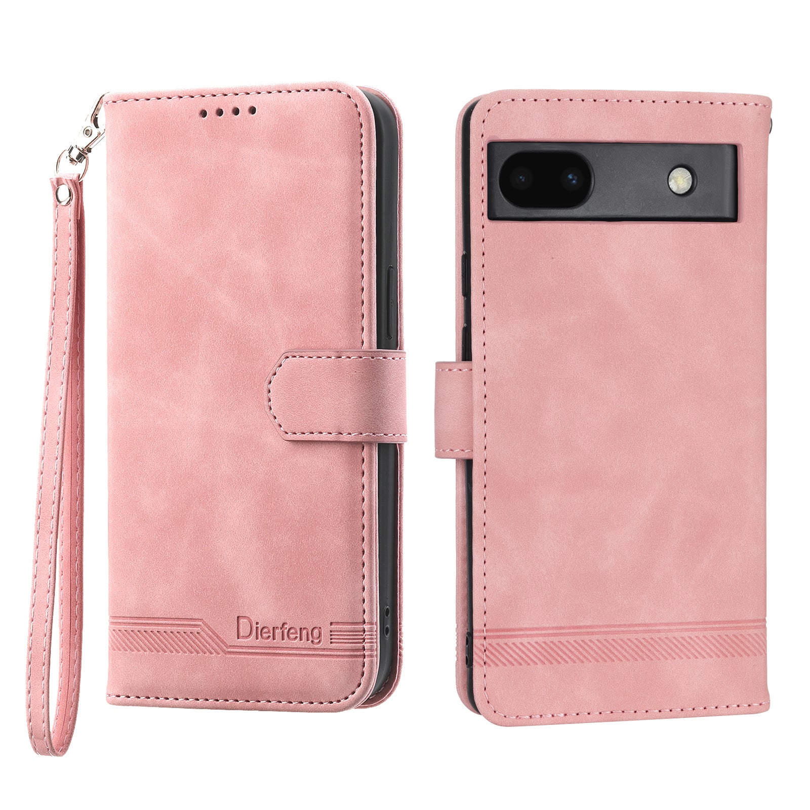 DIERFENG Anti-drop PU Leather Phone Case for Google Pixel 6a DF-03 Lines Imprinted Scratch-resistant Phone Cover Stand Wallet DIERFENG Anti-drop PU Leather Phone Case for Google Pixel 6a DF-03 Lines Imprinted Scratch-resistant Phone Cover Stand Wallet